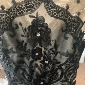 lace maxi prom black dress